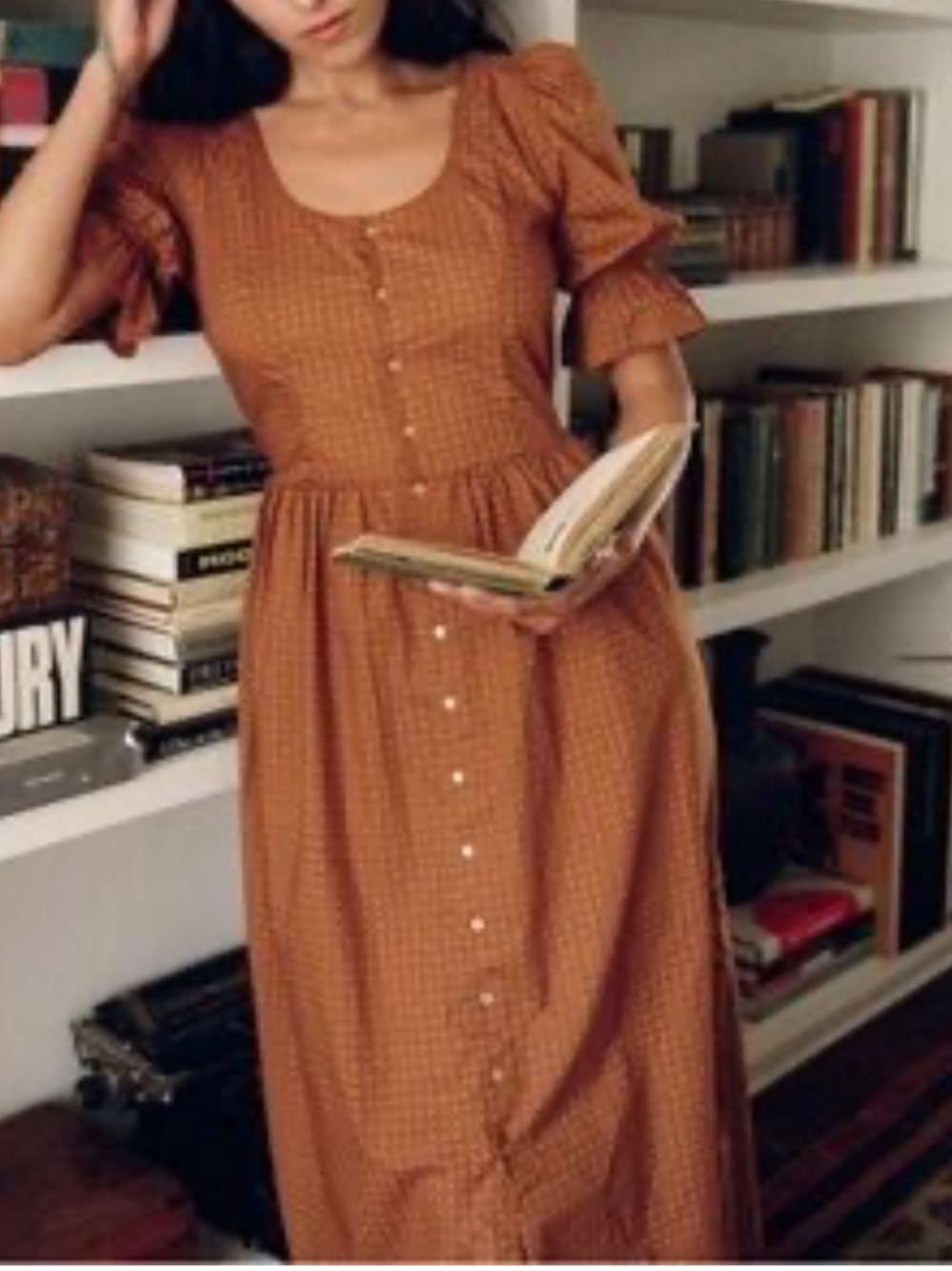 Christy Dawn Terracotta Astrid Long Sleeve Dress